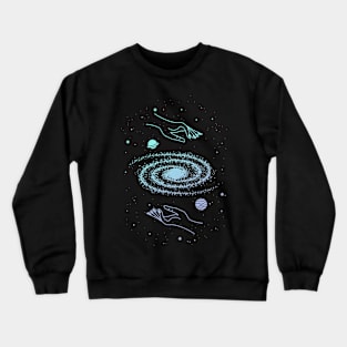 Cosmos Galaxy And Hands Sacred Geometry Stars Crewneck Sweatshirt